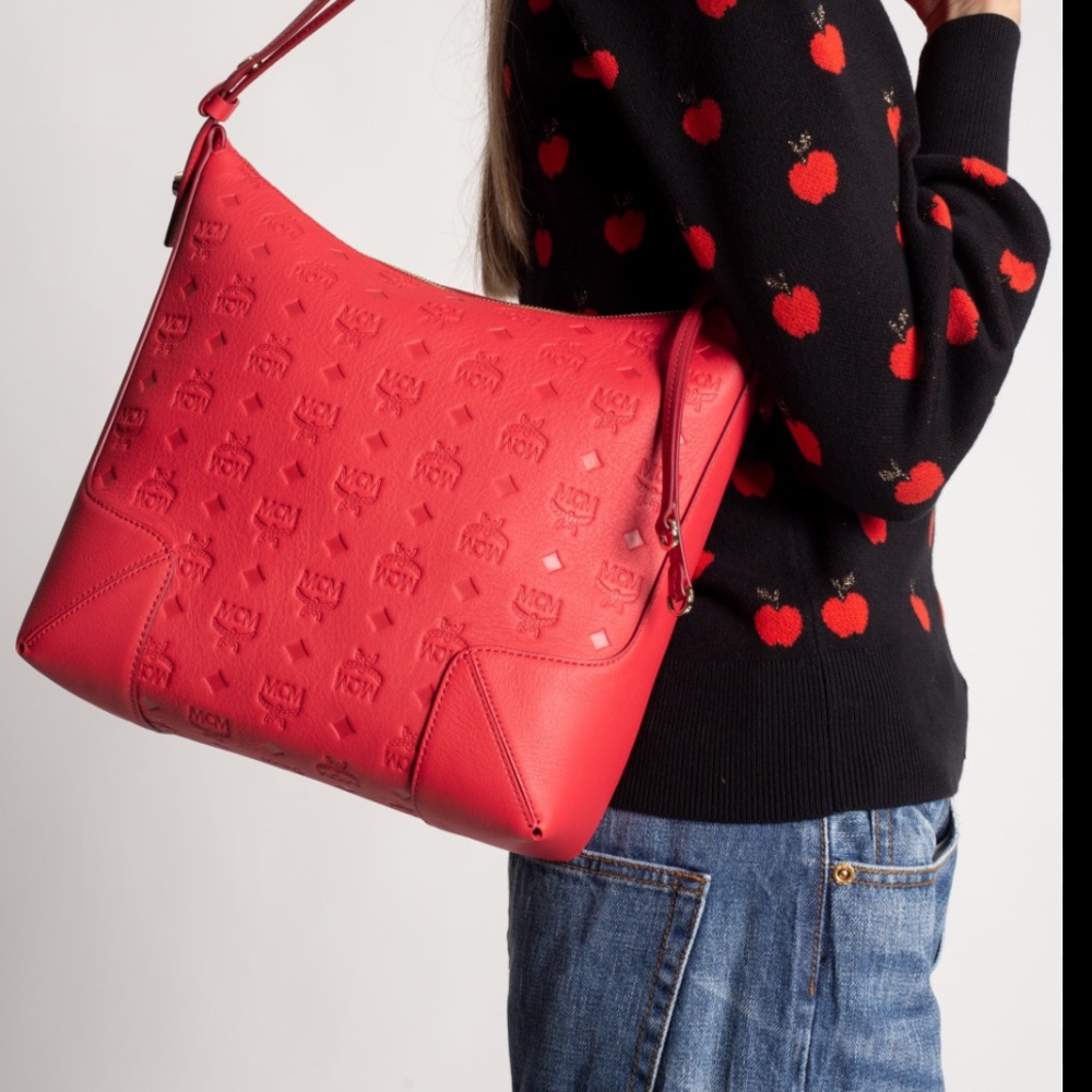 MCM
Red Klara Monogram Large Leather Hobo